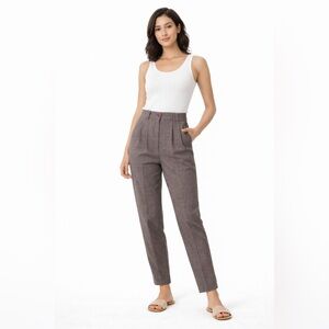 VTG 80s Smarty Pants NY High Waist Pleated Tapered Slacks Houndstooth Trouser 24